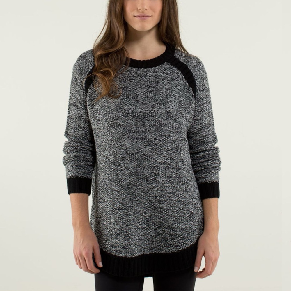 Lululemon Passage Sweater Sz 8 In Black / Angel Wing